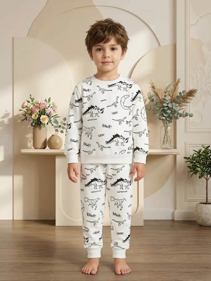 Kids "RAWR" Dinosaur Sweatsuit Set